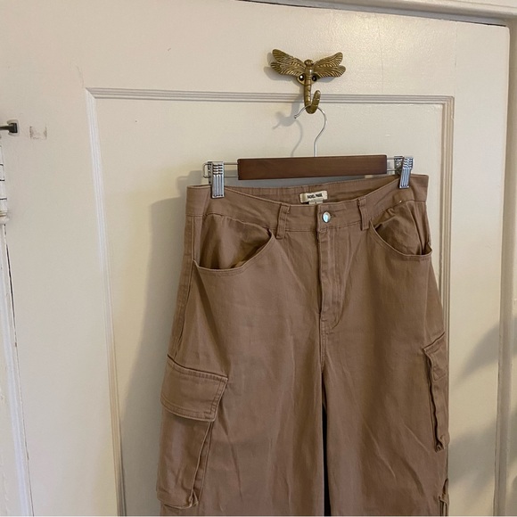 Rachel Paige New York Women's High Rise Brown Baggy Wide Leg Cargo Pants Size L - Picture 2 of 10